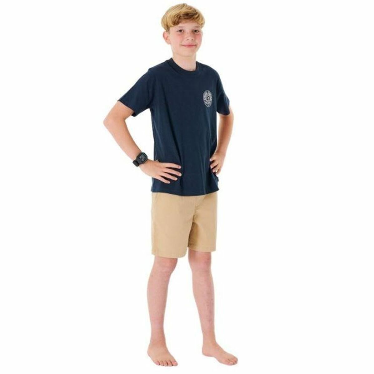Child's Short Sleeve T-Shirt Rip Curl Stapler Navy Blue