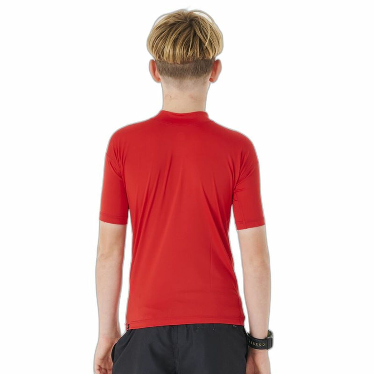Children’s Short Sleeve T-Shirt Rip Curl Corps L/S Rash Vest  Red Lycra Surf