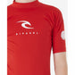 Children’s Short Sleeve T-Shirt Rip Curl Corps L/S Rash Vest  Red Lycra Surf