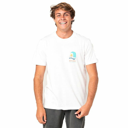 Men’s Short Sleeve T-Shirt Rip Curl Sport Print White